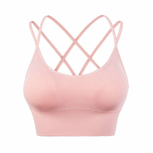Sport Bras Cross Back Padded Cross Cropped Bras for Yoga Fitness